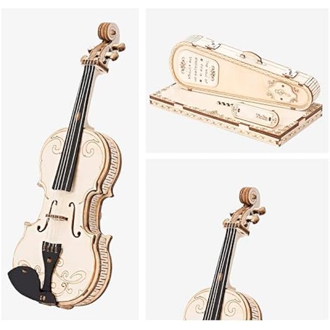 3D WOODEN PUZZLE WOODEN CRAFT KITS FOR KIDS DIY MODEL VIOLIN KIT TO BUILD FOR GIRLS ADORABLE GIFTS FOR TEENS & ADULTS - Image 2